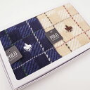 POLO ポロ タオルハンカチ メンズ 2枚 箱入りギフト マス目調柄 ネイビー&ベージュ ビジネス 学生 男性 紳士 プチギフト おしゃれ 小物雑貨