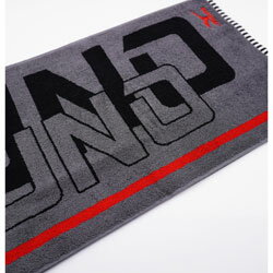 ミズノ スポーツタオル グレー地＆ブラック 刺繍レッド 34×110cm 男女兼用 スポーツ プレゼントギフトに