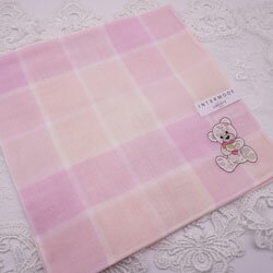 LIBERTY リバティ ハンカチ レディース ガーゼ 格子＆クマ柄　43×43cm ビジネス 学生 おしゃれ かわいい プチギフト