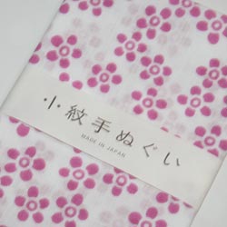 和手ぬぐい 小花 ピンク 日本製 33×90cm 袋入り 粗品 御礼 内祝 御返し 御年賀 プ...