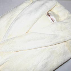 バスローブ マイクロファイバー フリーサイズ　クリーム