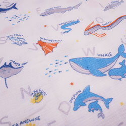 Rakuten - てぬぐいタオル フェイスタオル 日本製 アクラリウム 33×100cm 片面ガーゼ お風呂 キッチン 洗面所 習い事 プチギフト