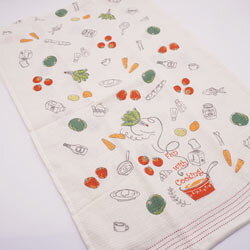 てぬぐいタオル フェイスタオル キッチン 日本製 ベージュ地 33×100cm うすい かるい ながい