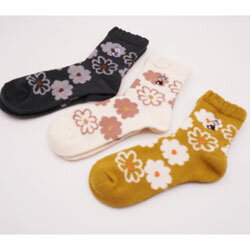 Rakuten - ムーミン ソックス レディース ロークルー ミイ＆花柄 ふわふわニット 23-25cm