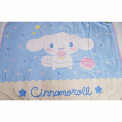 ふわふわブランケット ひざかけ サンリオ シナモロール ボタン付き サックス＆裏ピンク 70×100cm 防寒対策 キャラクター(3.0)
