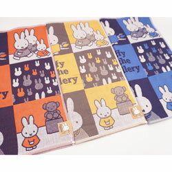 Rakuten - ミッフィー ハンカチ 3重ガーゼ レディース マス目調柄 34×34cm