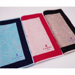 Rakuten - LANVIN ランバンオンブルー タオルハンカチ レディース　中央ハート＆ロゴ 25×25cm 女性 婦人 ビジネス カジュアル プレゼントギフト好適品
