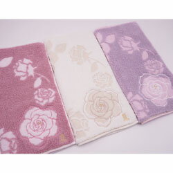Rakuten - ランバン タオルハンカチ レディース バラ柄 28×28cm 婦人 おしゃれ プレゼント好適品