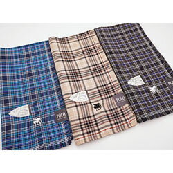 ポロ ハンカチ メンズ チェック柄 しわになりにくい加工 50×50cm ビジネス 男性 紳士 プレゼントギフト好適品