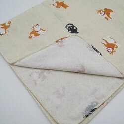 ガーゼ手ぬぐい　柴犬　35×90cm　日本製