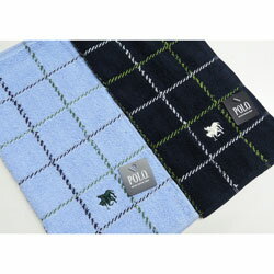 POLO ポロ タオルハンカチ メンズ 2枚 箱入りギフト A柄 ネイビー＆サックス ビジネス 学生 男性 紳士 御礼 ギフト おしゃれ 小物雑貨