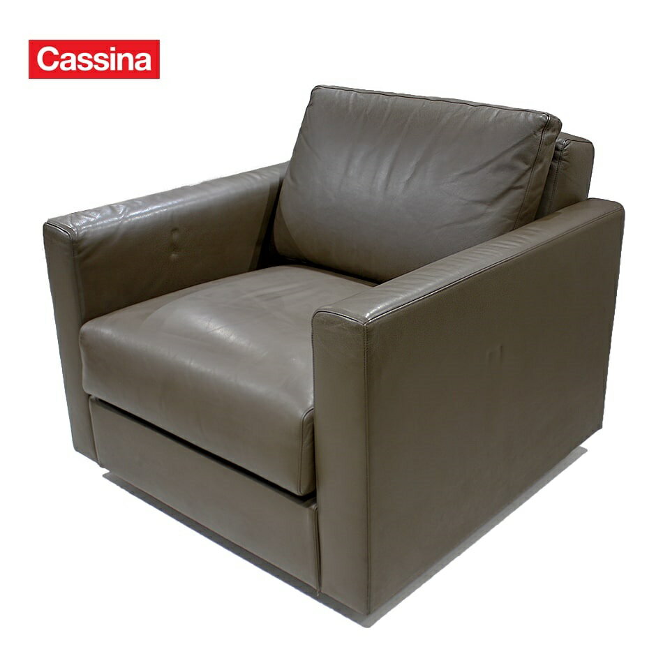 【 中古 】CASSINA IXC シングルソファ LAND ランド 1人掛けソファ 1P マロン 革張り 本革 IXC. R D/イクスシー R D