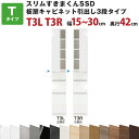 スリムすきまくんSSD T板扉キャビネット引出し3段タイプ 幅15〜30cm 奥行42cm 高さ180.2cm T3L T3R セミオーダー オーダー家具 キッ...