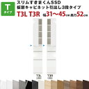 スリムすきまくんSSD T板扉キャビネット引出し3段タイプ 幅31〜45cm 奥行52cm 高さ180.2cm T3L T3R セミオーダー オーダー家具 キッ...