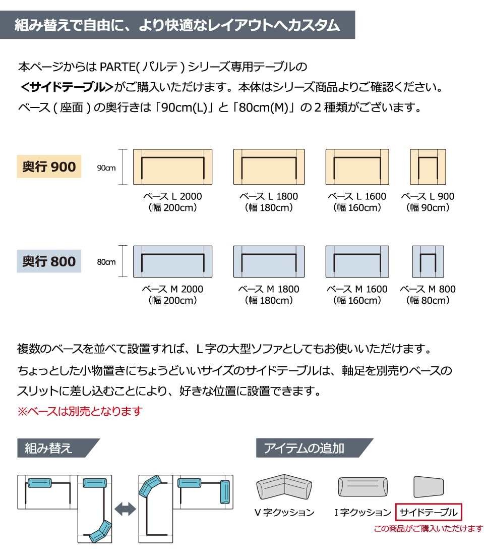 PARTE (パルテ) 専用サイドテーブル 木製 単品 幅37cm 奥行27cm 高級ソファ ユニーク カスタム リビング 送料無料 1年保証 国産 MARUICHI SELLING マルイチセーリング ソファ 楽天 インテリア [2]