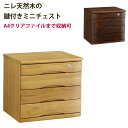 ニレ天然木の鍵付きミニチェスト幅44.7cmタイプ B4サイズ対応 書類整理棚 A4ファイルも収納可能 レターケース 鍵付き 【あす楽対応】 送料無料 楽天 インテリア