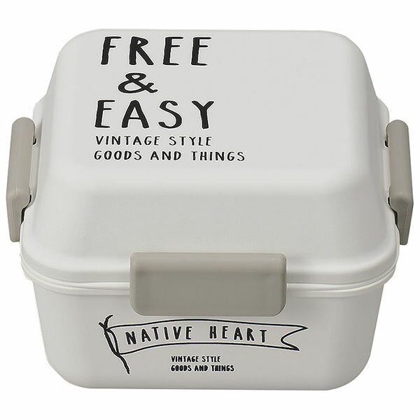 お弁当箱 正方形 2段 NATIVE HEART FREE&EASY スクエアMCランチ 510ml [ホワイト] ( ランチボックス 食洗機対応 シンプル 二段 弁当箱 レンジ対応 キューブ型 スタイリッシュ デザートケース ) 一人暮らし 二人暮らし【北海道・沖縄・離島配送不可】