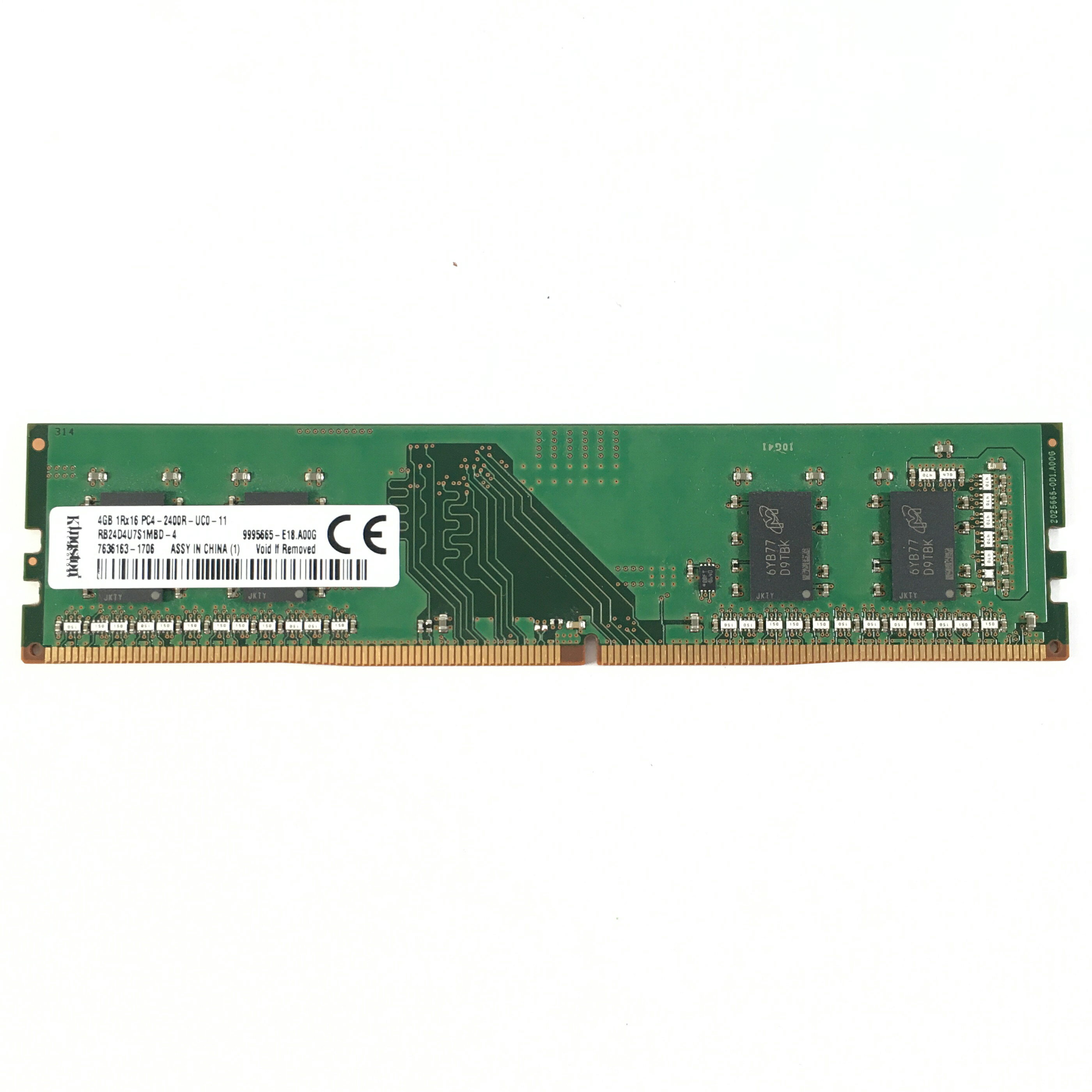Kingston 4GB 1Rx16 PC4-2400Rメモリ 1点 キングストン デスクトップパソコン用メモリ 型番：9995665-E18.A00G 片面実装 (1Rx16) 動作保証品