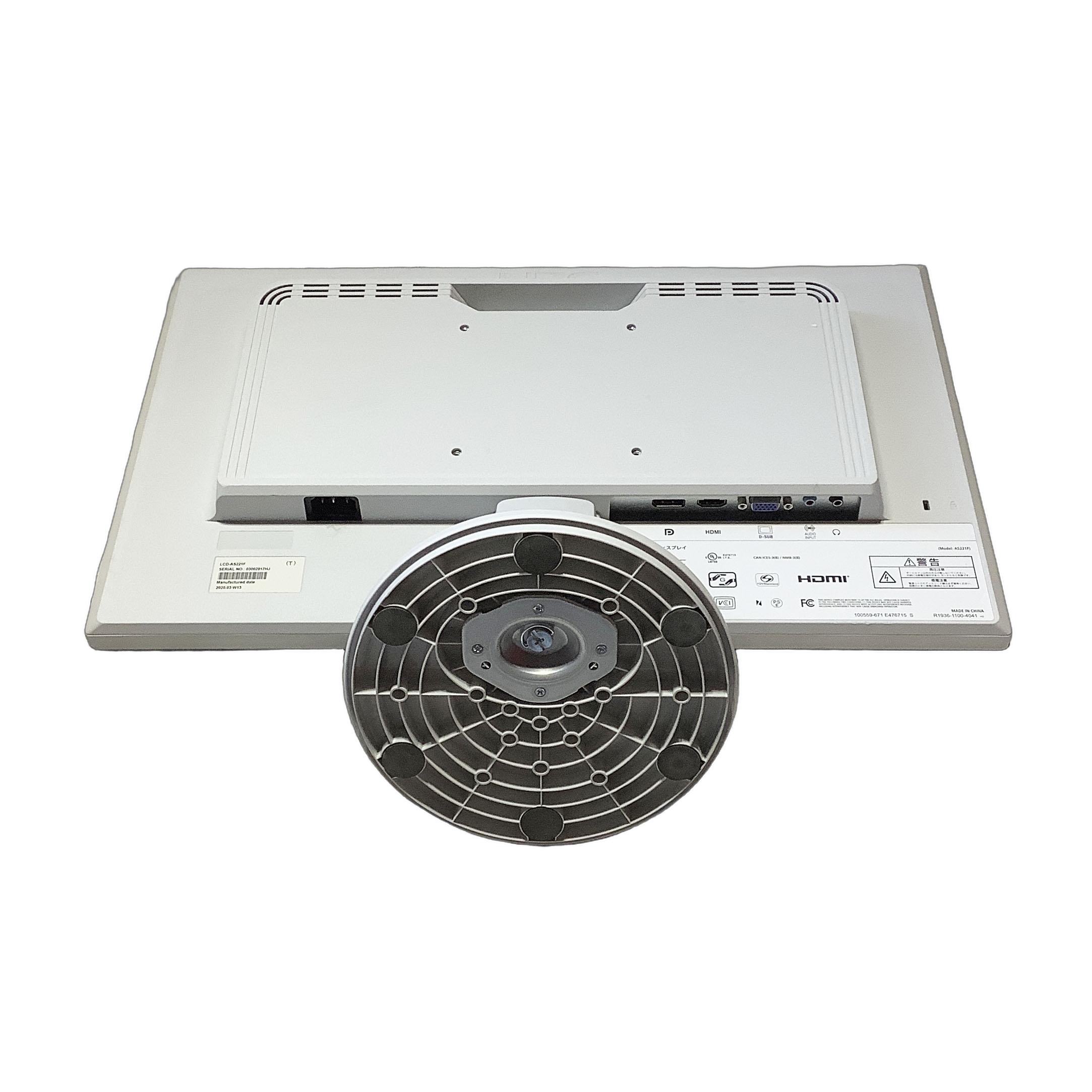 R047 NEC LCD-AS221F 21.5インチ 液晶モニタ 1点 解像度 (規格)：フルHD (1920x1080) 表面処理：ノングレア(非光沢) 入力端子：D-Sub/HDMI/DisplayPort ★送料無料★【中古動作品】 - Image 3