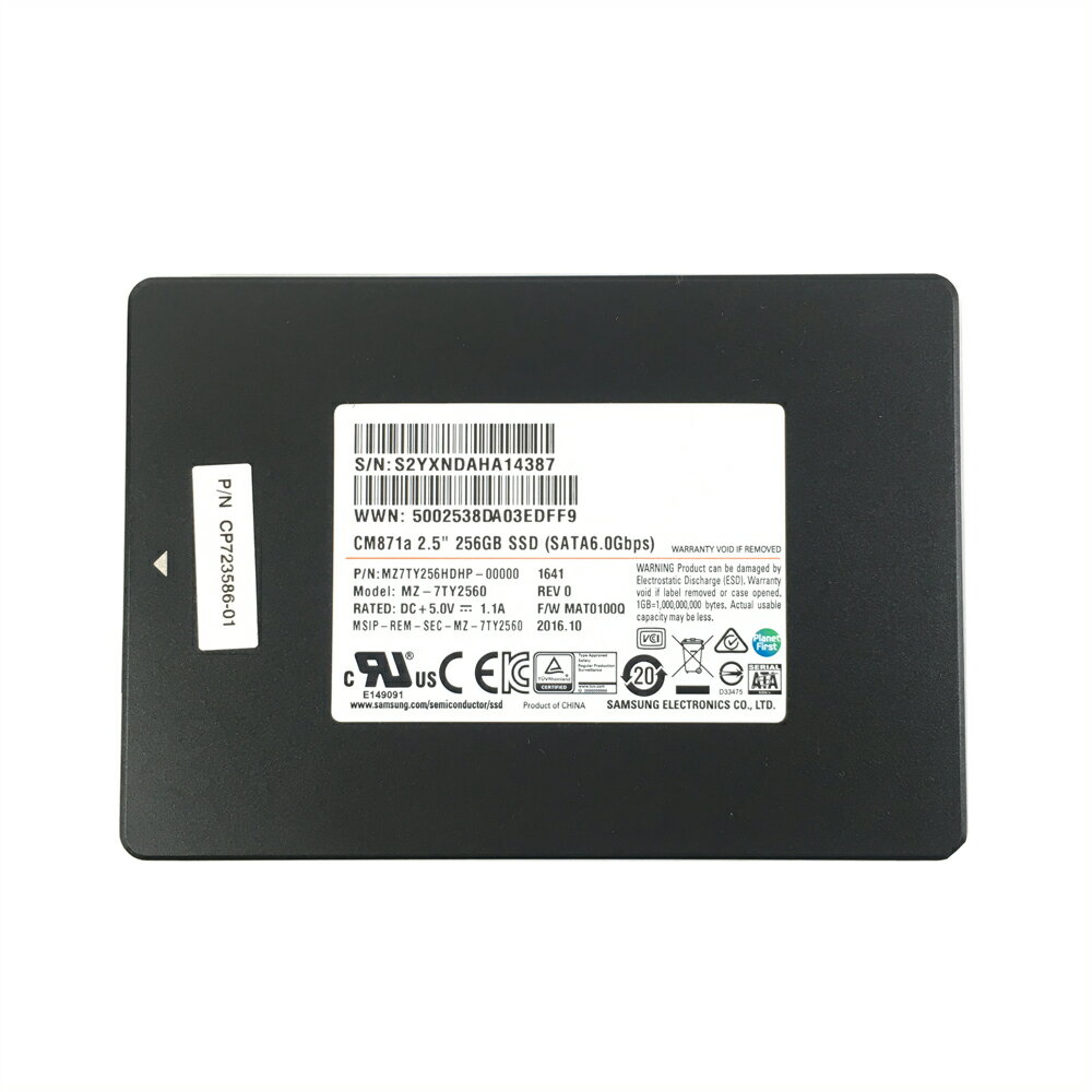 SAMSUNG 2.5インチ 256GB SATA SSD 1点 サムセン 型番:MZ-7TY2560 増設SSD SATA 6.0Gbps CM871a 送料無料 【中古動作品】