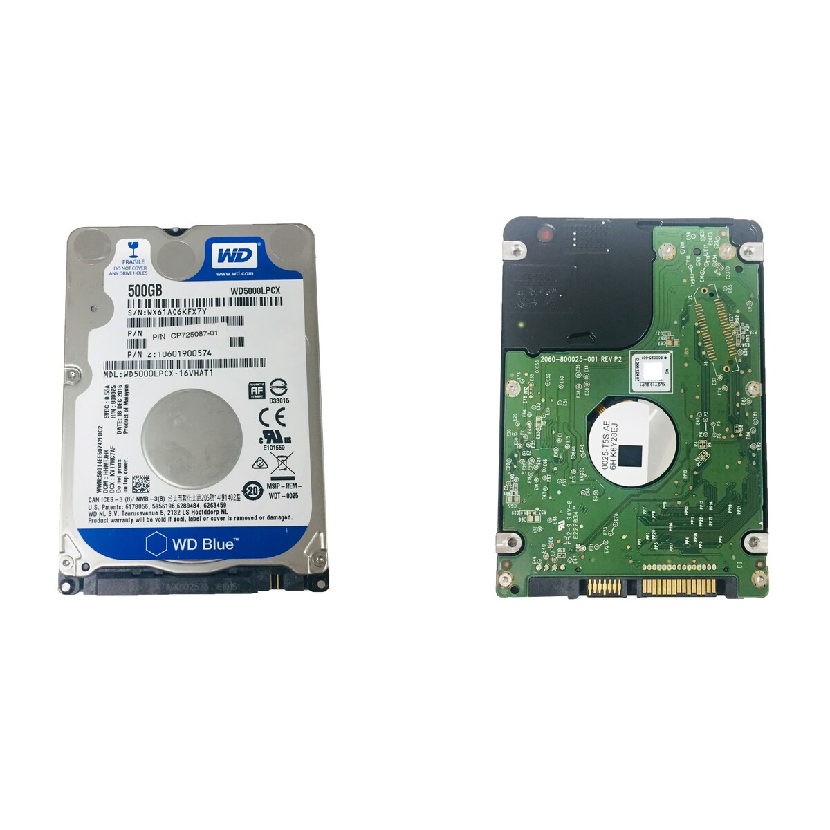 500GB 2.5 インチ SATA HDD 1点 SEAGATE/HGST/TOSHIBA/WD 増設HDD ノートパソコン用HDD【中古動作品】