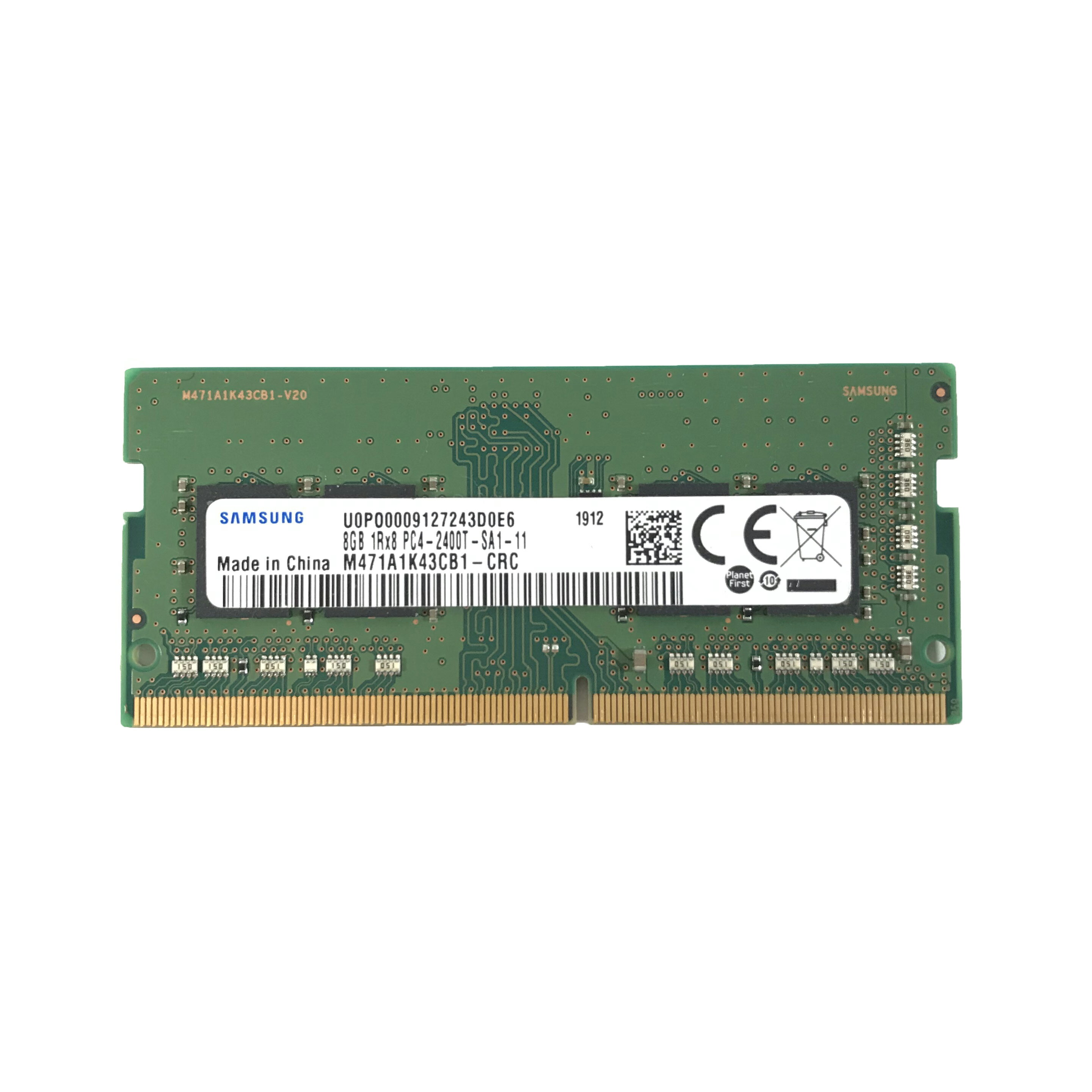 SAMSUNG 8GB 1RX8 PC4-2400T メモリ 1枚 サムセン 第四世代DDR4 低電圧メモリ PC4-2400T ノートパソコン用メモリ ミニデスクトップPC用メモリ 増設メモリ 両面実装 (1Rx8) 型番：M471A1K43CB1-CRC