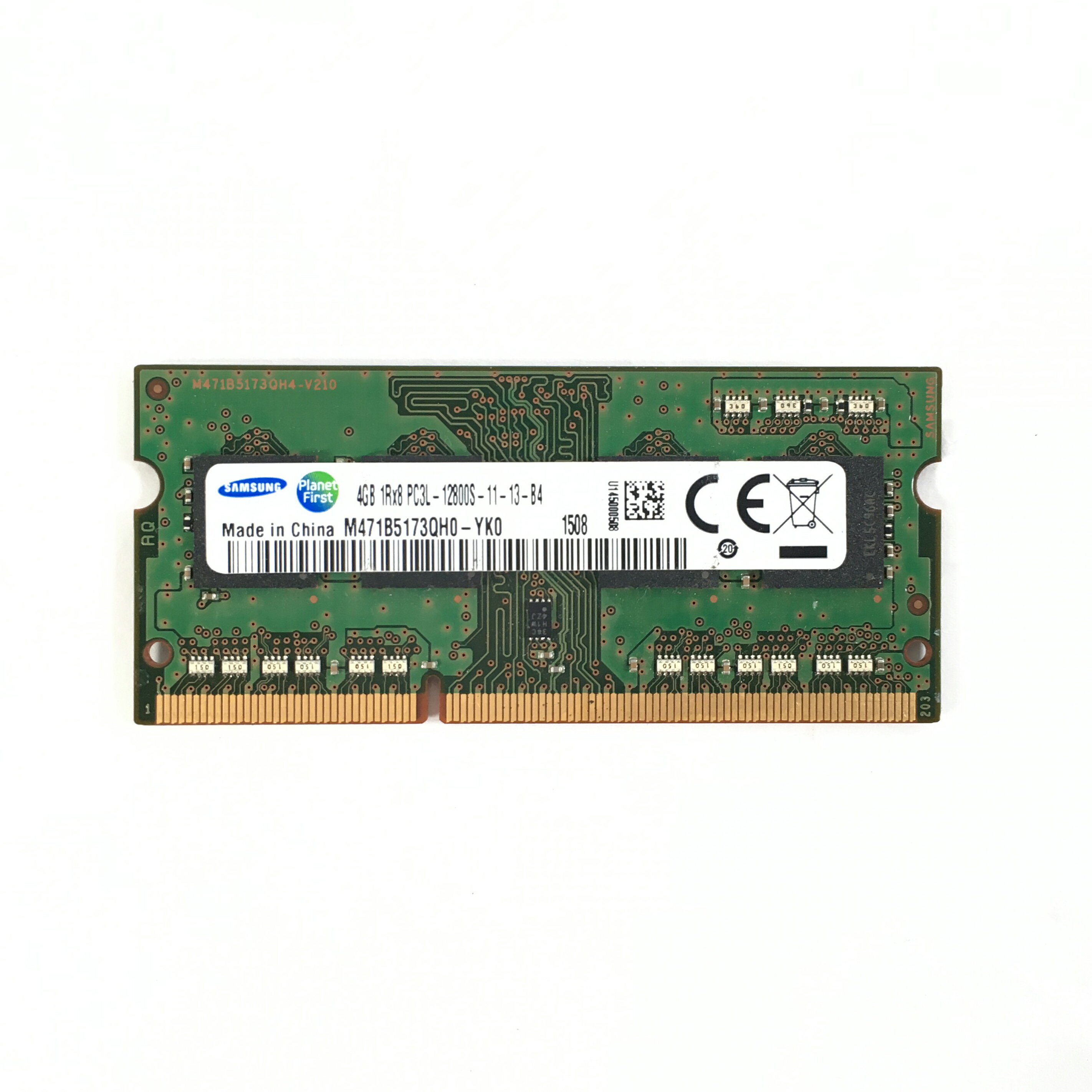 サムセン SAMSUNG 4GB 1RX8 PC3Lメモリ 1点 低電圧メモリ(1.35 V) PC3L-12800S 4GB SO-DIMM 204pin ノートパソコン用メモリ 型番：M471B5173QH0-YK0 両面実装 (1Rx8)