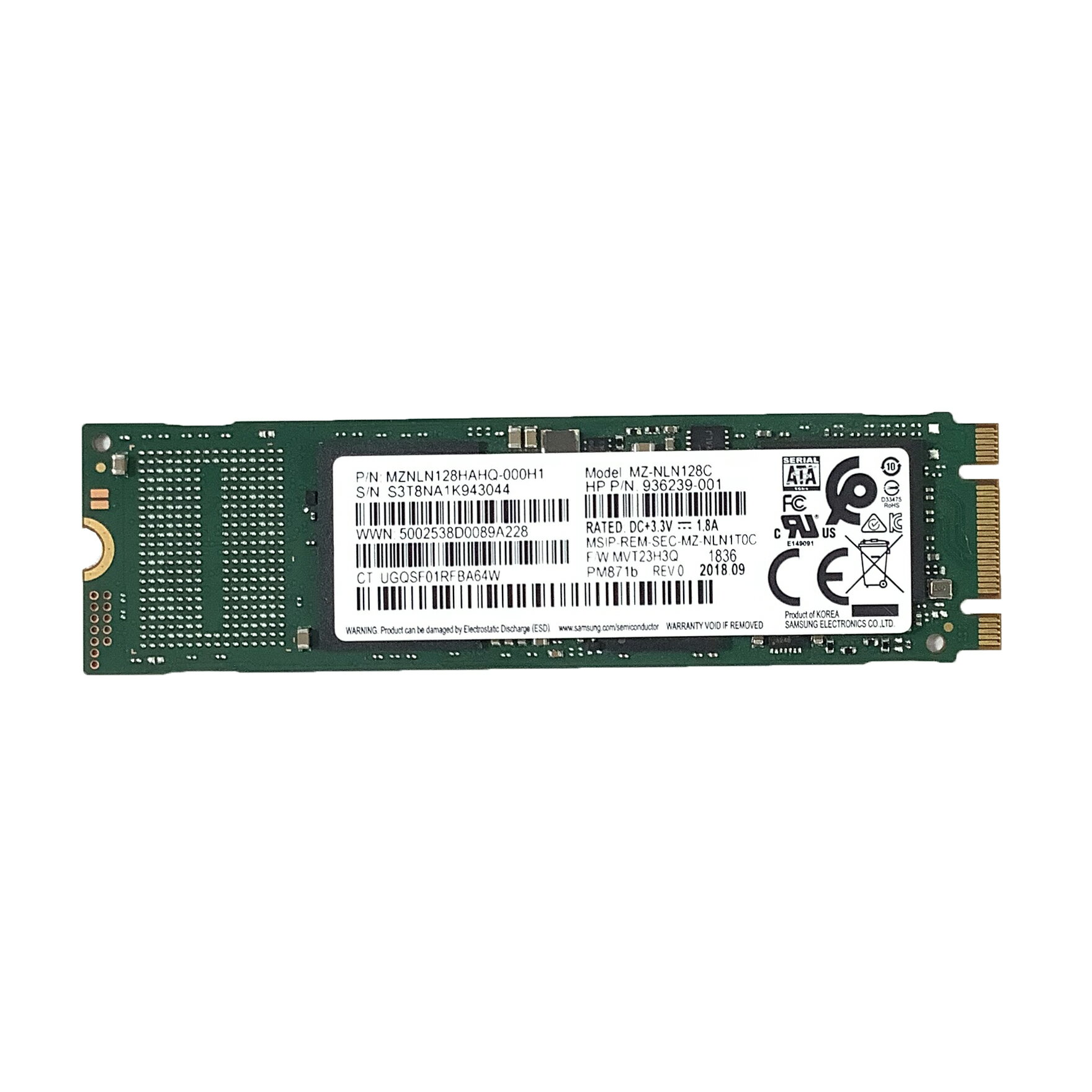 R087-PCIe 128GB M.2 NVMe SSD 1�� SAMSUNG/Big Innovation 3.3V 2.91A/2A/1.7A/1.8A ���֡�MZ-VLW1280/MZ-NLN128C/MZ-NLN1280/B128GSBP11-21C1 ����SSD �Ρ��ȥѥ�������SSD �����ư���ʡ�