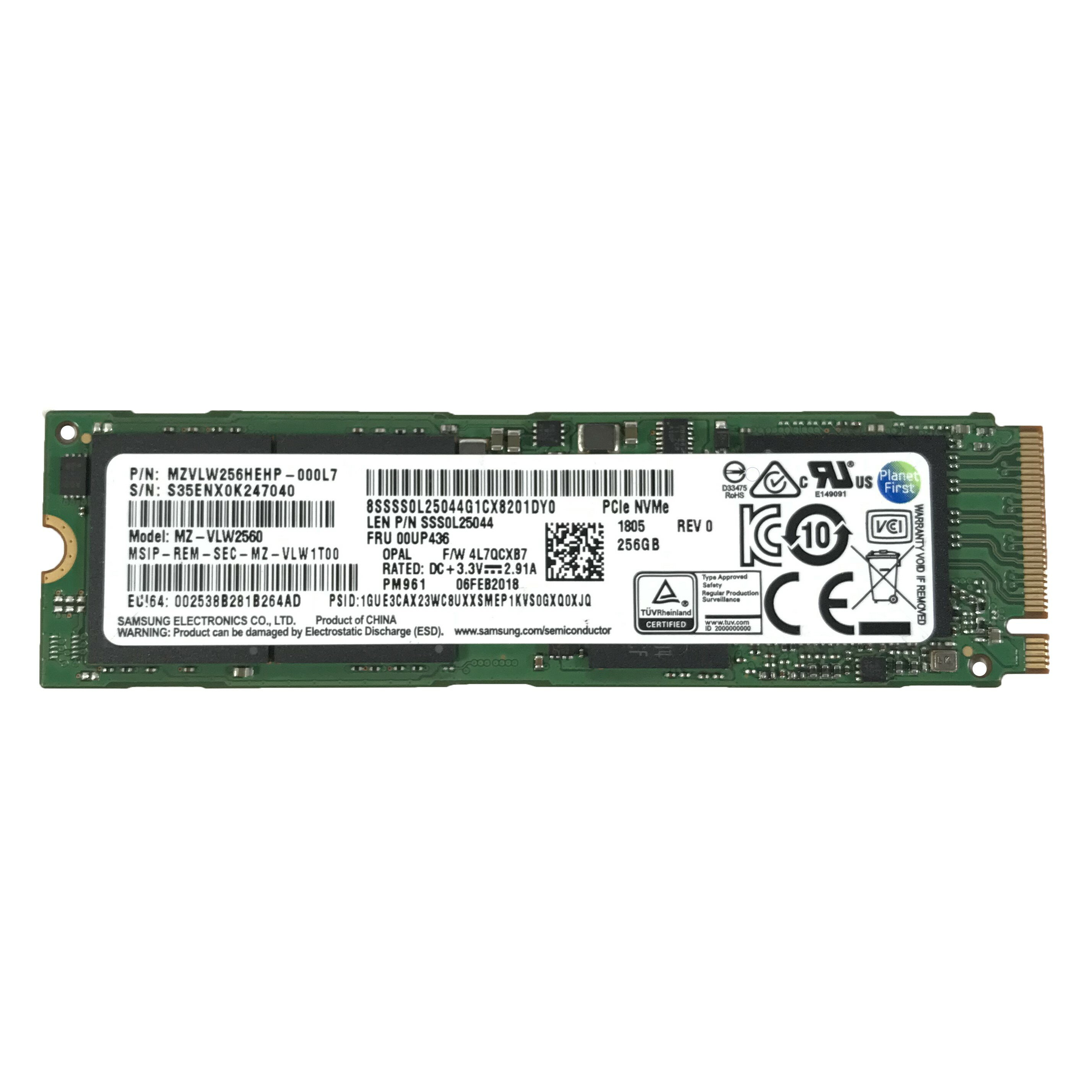 SAMSUNG 256GB PCIe NVMe SSD 1点 サムセン PM961 型番:MZ-VLW2560 増設SSD