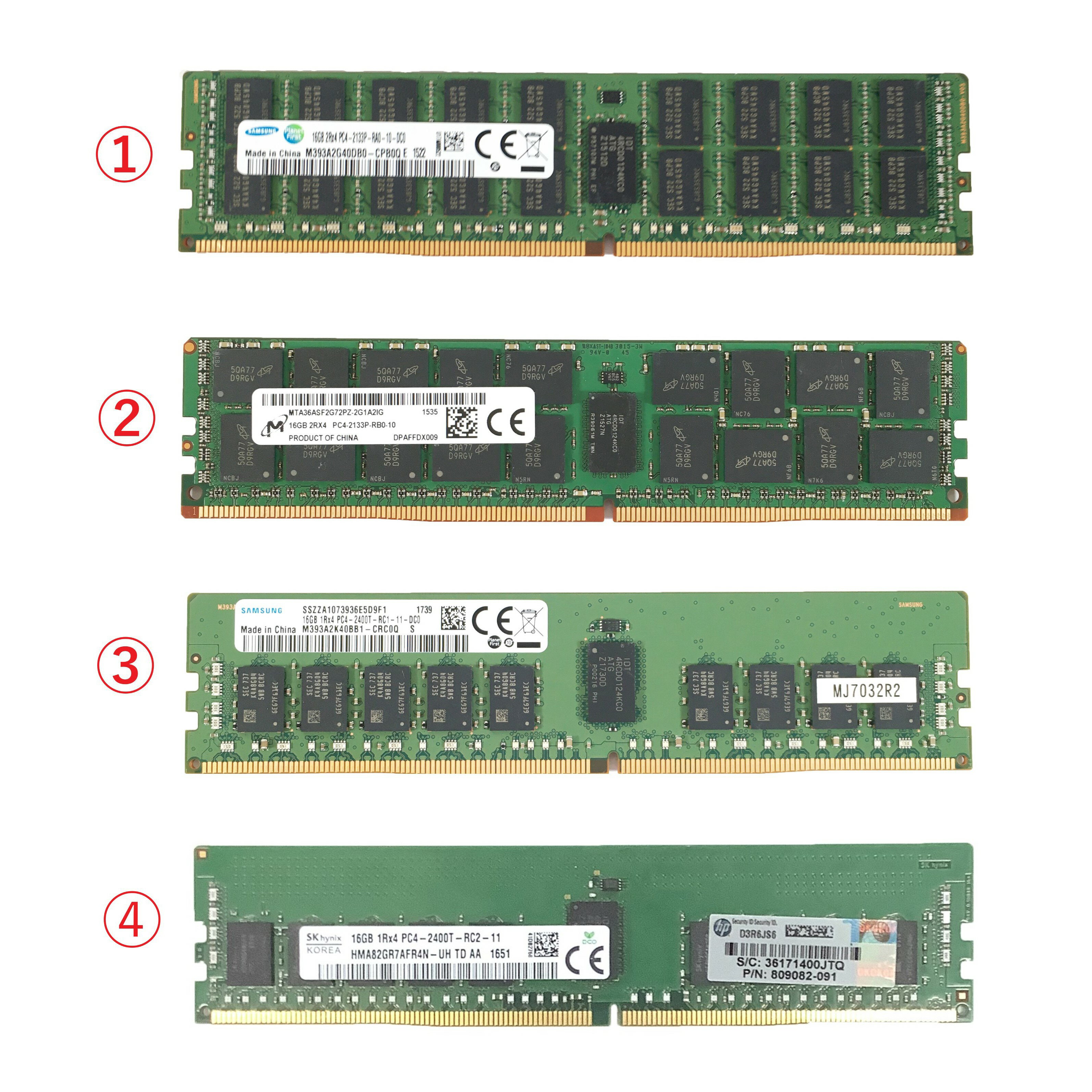 16GB PC4 ECCサーバー用メモリ 1点 SK hynix/Micron/SAMSUNG 増設 ...