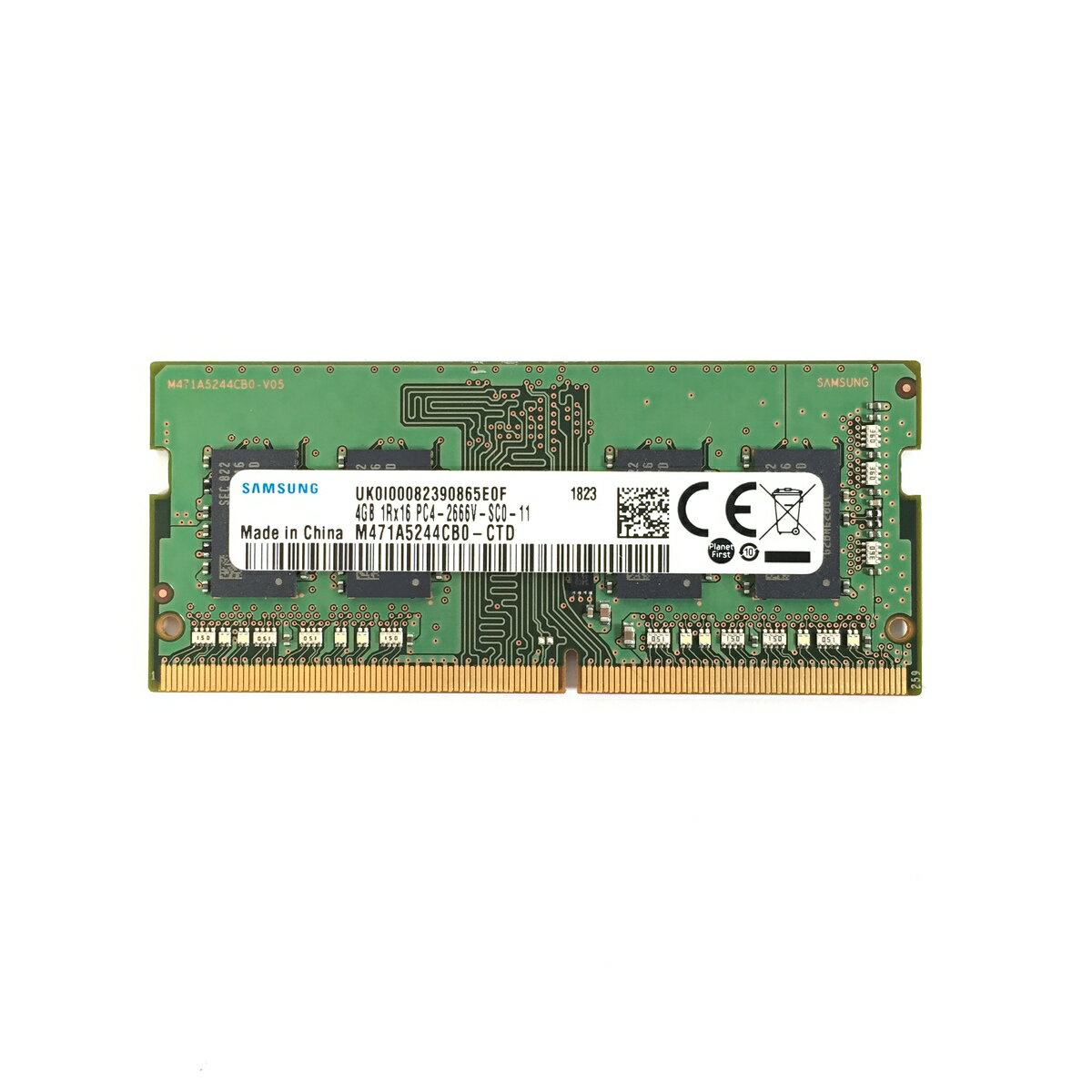 サムスン SAMSUNG 4GB 1Rx16 PC4-2666V メモリ 1点 ★ノートパソコン用メモリ 増設メモリ 型番：M471A5244CB0-CTD 片面実装 (1Rx16)【中古動作品】