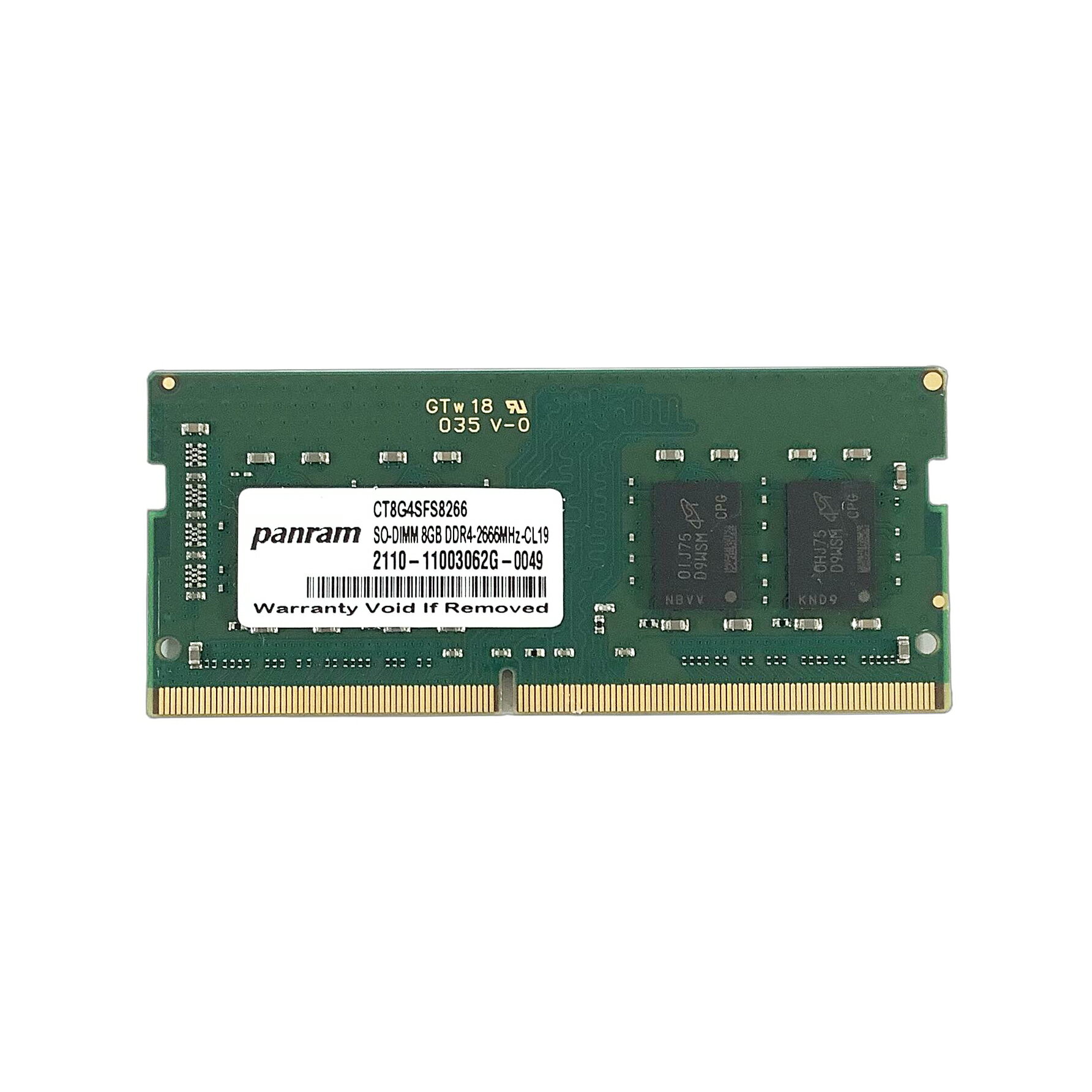 R119-Crucial 8GB DDR4-2666 メモリ 1点 ★ノートパソコン用メモリ ミニデスクトップPC用メモリ 増設メモリ SODIMM 1.2V CL19 型番：CT8G4SFS8266 両面実装【中古動作品】 2