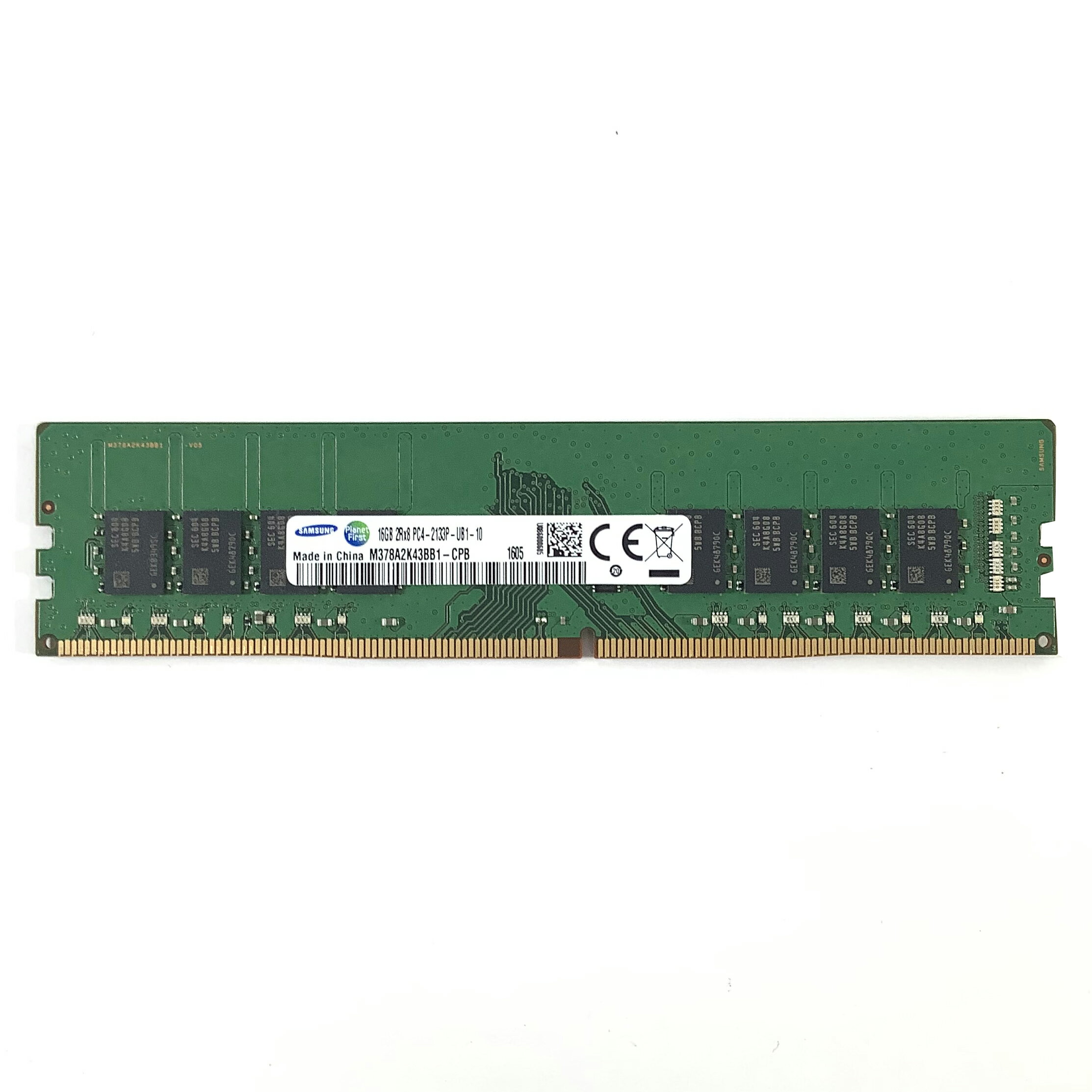 R139-SAMSUNG 16GB 2RX8 PC4-2133P メモリ 1枚 サムセン デスクトップPC用メモリ 増設メモリ 低電圧仕様 DIMM 型番：M378A2K43BB1-CPB★送料無料★【中古動作品】