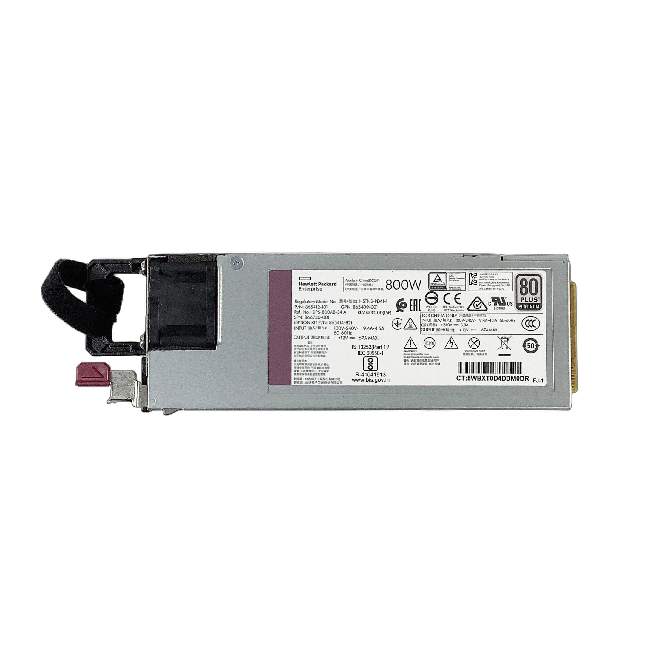 R147-HPE 800W�Ÿ���˥å� 1�� HPE DL380/360 Gen10 �����С����Ÿ� ����:HSTNS-PD41-1/HSTNS-PC41-1/HSTNS-PL41-1 ͢��:100V-240V~ 9.4A-4.5A 50-60Hz ͢��:+12V---67A MAX �����ư���ʡ�