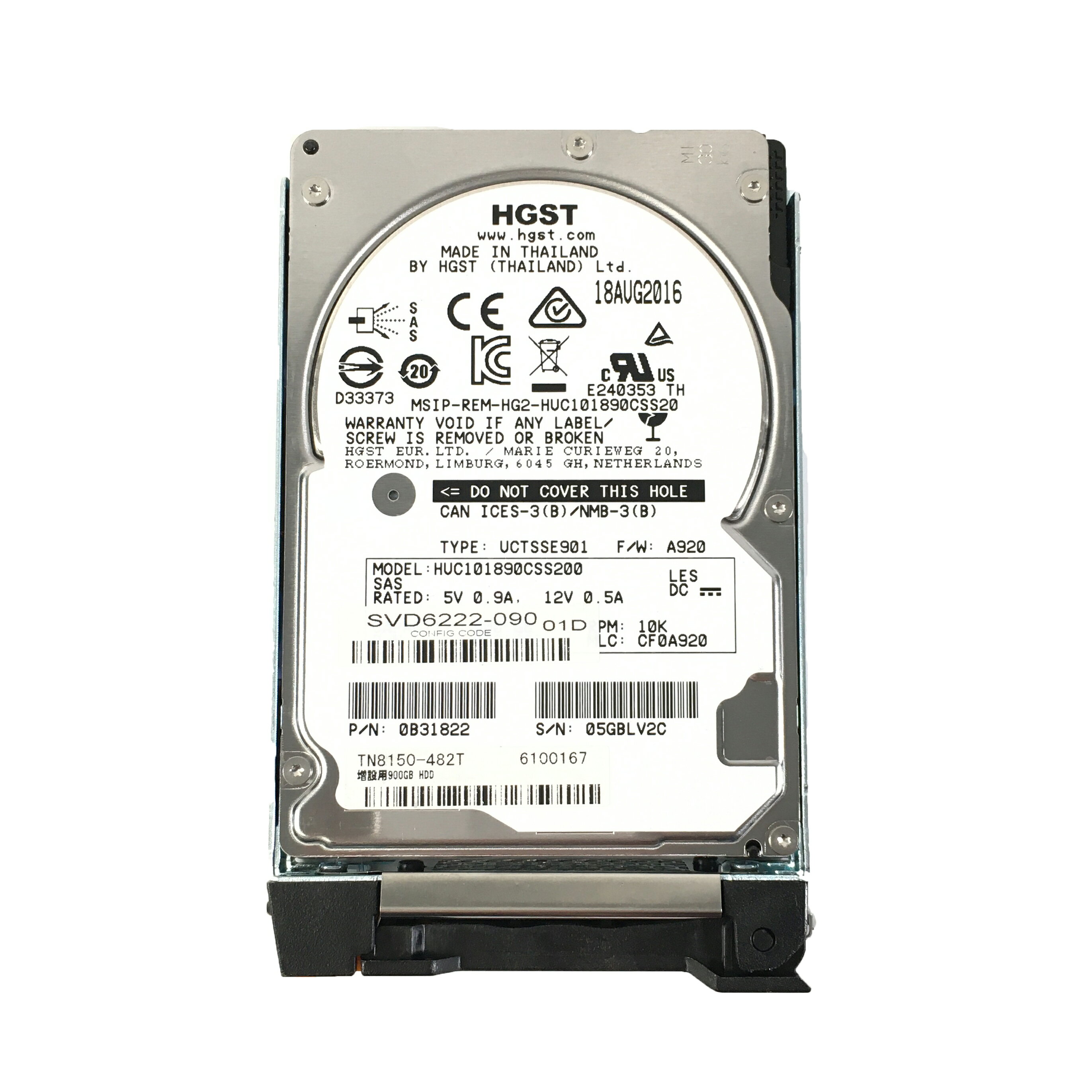 日立 HGST 900GB 2.5 インチ SAS HDD 1点 RPM 10K サーバー用HDD 増設HDD 型番 HVC101890CSS200 ★送料無料★