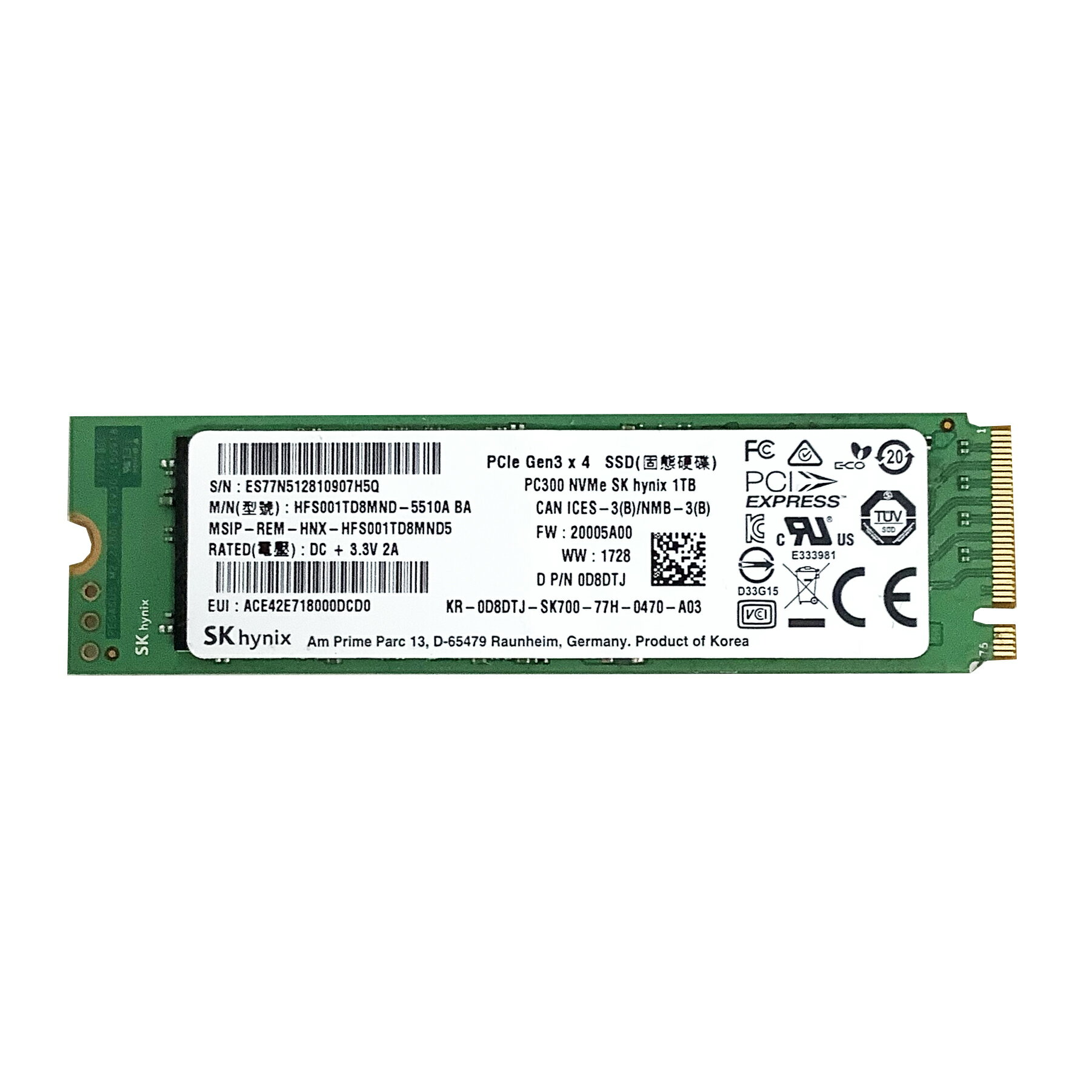 R191-1TB NVMe SSD 1点 SKhynix/SAMSUNG サムセン PM951/PC401 1TB 3.3V 1.5A/2.5A ノートパソコン用SSD デスクトップPC用SSD 増設SSD ※送料無料※ 【中古動作品]