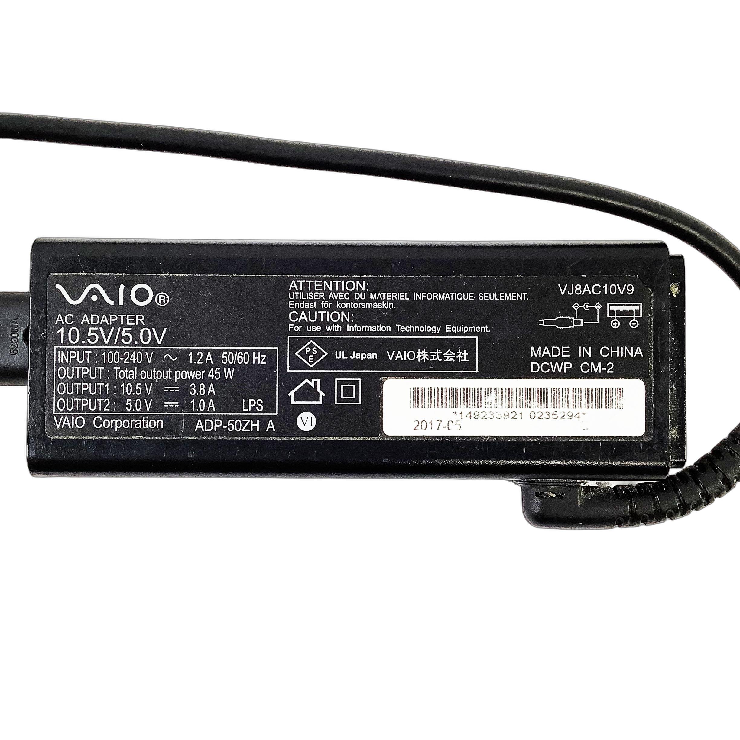 R265-VAIO AC �����ץ��� 1�� VAIO �Ρ��ȥѥ��������Ÿ� ����:VJ8AC10V9 ͢��:100V-240V~1.2A 50/60Hz ͢��:10.5V---3.8A �����ư���ʡ�