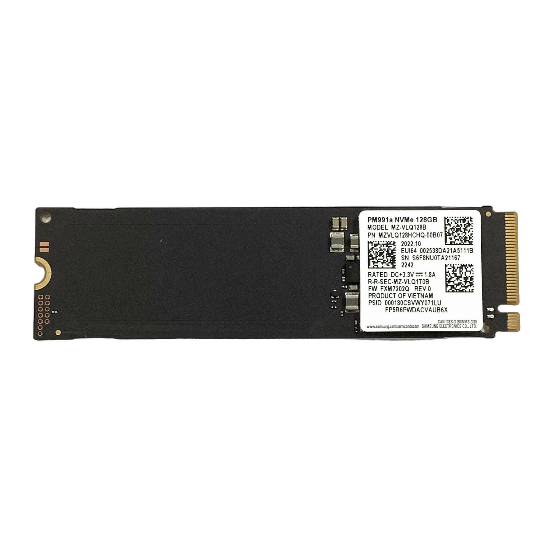 R299-SAMSUNG PM991a NVMe 128GB SSD 1点 サムセン 3.3V 1.8A 型番：MZ-VLQ1280 ノートパソコン用SSD デスクトップPC用SSD 増設SSD 【中古動作品】