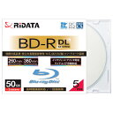 RiDATA BDR260PW6X5PSCA 録画用BD-R(DL) 5枚パック （スリムケース）●ホワイトレーベル●インクジェットプリンター対応●ワイド印刷（内径22mmまで印刷可能）●記録面ハードコート仕上げ【仕様】1回録画用・-R1〜6倍速対応記憶容量 50GB（2層）