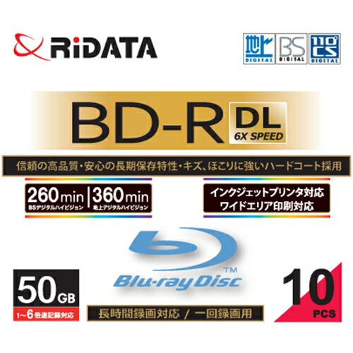 RiDATA BDR260PW6X10PSCA ^pBD-R(DL) Chvg[xfBXN 1`6{ 50GB 10XP[X