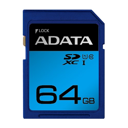 ADATA ASDX64GUICL10RD SDHC/XC UHS-I CLASS10 カード ADATA Premier SDメモリーカード 64GB Class10 UHS-I 発売日：2018年4月30日●フルHD撮影 高速メモリーカードSD3.0規格(超高速規格 Ultra High Speed 1、UHS-I)準拠、スマートフォンでのフルHD撮影などに最適です。●撮影データを保護する高い耐久性撮影データはエラー訂正(ECC)により高精度に記録されるとともに、防水、耐衝撃、耐磁性、耐X線、耐熱性と高い耐久性によって保護されます。【仕様】規格SDA 3.0 / SDスピードクラス Class 10 / UHS-I / UHSスピードクラス1外形寸法24 x 32 x 2.1mm質量約2 g電源電圧2.7-3.6V使用温度範囲-25°C - 85°C保証期間永久保証認証・環境仕様FCC、CE、BSMI、VCCI対応機種SDスロットを持つPC、デジタルカメラなどの機器