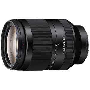 ソニー SEL24240 交換用レンズ FE 24-240mm F3.5-6.3 OSS発売日：2015年03月13日●Eマウント35mmフルサイズ対応レンズ初、光学10倍高倍率ズームレンズ●広角24mmから望遠240mmまでをカバーする幅広いズーム領域●手持ち撮影時に威力を発揮する、光学式手ブレ補正機能搭載●防塵防滴に配慮した設計【仕様】レンズマウント：ソニー Eマウント対応撮像画面サイズ：35mmフルサイズ焦点距離(mm)：24-240焦点距離イメージ(mm)：36-360　※撮像素子がAPS-Cサイズのレンズ交換式デジタルカメラ装着時の35mm判換算値(mm)レンズ構成（群-枚）：12-17画角（APS-C)：61°-6°50'画角（35mm判）：84°-10°開放絞り（F値)：3.5-6.3最小絞り（F値)：22-40絞り羽根 (枚）：7円形絞り：○最短撮影距離 (m)：0.5m-0.8m最大撮影倍率（倍）：0.27フィルター径（mm)：72