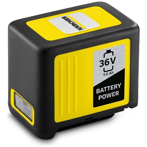 ケルヒャー 2.445-061.0 バッテリーパワー 36V 5.0Ah●ケルヒャー家庭用バッテリープラットフォーム36V製品専用のバッテリーです。※18V製品には使用できません。●リアルタイムテクノロジーバッテリー本体にLCDディスプレイを搭載。バッテリー残量や充電完了までの時間が表示されます。●オート保管モード保管時に充電レベルを自動的に約70％ に維持することで、バッテリーの急激な劣化を防ぎ、バッテリー寿命を延ばします。●防水IPX5の防水機能を搭載。屋外での水を使った洗浄作業にも安心です。【仕様】充電時間：標準の充電アダプター使用時600分(100％)、急速充電器使用時98分(80％)、138分(100％)対応機種：K 2バッテリーセット