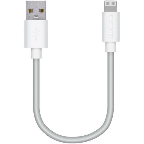 エレコム MPA-UAL01WH Lightningケーブル スタンダード 0.1m ホワイト ●Lightningコネクタ搭載のiPhone/iPod/iPadの充電・データ通信ができる！LightningコネクタとパソコンやAC充電器のUSBポートを接続して充電・データ通信ができるLightningケーブル。※iPadはパソコンからは充電出来ません。●iPhoneやiPod、iPadなどのLightningコネクタ搭載機器とUSB-A端子を搭載しているパソコンを接続し、充電・データ通信が可能なLightningケーブルです。※iPadはパソコンからは充電できません。●Apple社製品に対応したUSB-Aポート付きの充電器との接続で、家庭用コンセントから充電可能です。●最大15W(5V/3A)の大電流で接続機器の充電が可能です。 ※ご使用になるパソコンなどの性能によって、供給される電流値が異なります。USB PD(Power-Delivery)非対応です。●サビなどに強く、信号劣化を抑える金メッキピン(USB-Aオス側)を採用しています。【仕様】コネクタ形状1：Lightning(オス)コネクタ形状2：USB‐A(オス)長さ：0.1m ※コネクタ含まず使用目的・用途：USB‐A端子を搭載したパソコン及び充電器とLightningコネクタを搭載したiPhone、iPad、iPodを接続し、充電・データ転送が可能です。 ※iPadはパソコンからは充電出来ません。対応機種(iPhone)：iPhone 12 Pro Max、iPhone 12 Pro、iPhone 12、iPhone 12 mini対応機種(iPhone)：iPhone SE(2nd generation)、iPhone 11 Pro Max、iPhone 11 Pro、iPhone 11、iPhone XS Max、iPhone XS、iPhone XR、iPhone X、iPhone 8 Plus、iPhone 8、iPhone 7 Plus、iPhone 7、iPhone SE、iPhone 6s Plus、iPhone 6s、iPhone6 Plus、 iPhone 6、iPhone 5s対応機種(iPad)：iPad Pro 10.5-inch、iPad Pro 12.9-inch (2nd generation)、iPad Pro 9.7-inch、iPad Pro 12.9-inch (1st generation)、iPad Air (3rd generation)、iPad Air 2、iPad Air対応機種(iPad)：iPad mini (5th generation)、iPad mini 4、iPad mini 3、iPad mini 2、iPad (7th generation)、iPad (6th generation)、iPad (5th generation)対応機種(iPod)：iPod touch(7th generation)、iPod touch(6th generation)パッケージ：袋+ステッカーカラー：ホワイト保証期間：1年環境配慮事項：EU RoHS指令準拠(10物質)