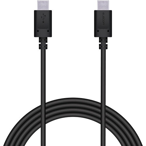 エレコム MPA-CC20PNBK Type-Cケーブル Type-C to Type-C 2m PD 60W 【 iPhone Android スマホ PC 等 Type-C 機器対応 】 RoHS指令準拠 ブラック
