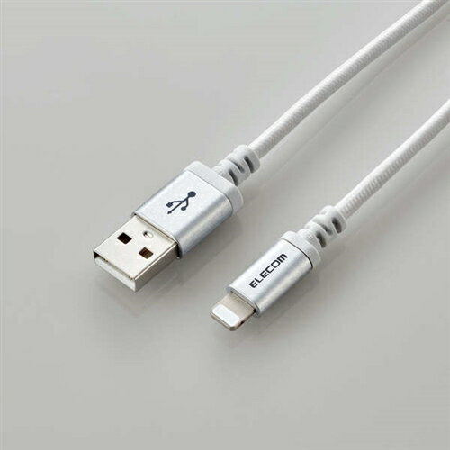 エレコム MPA-UALS12WH 高耐久Lightningケーブル 1.2m ホワイト●耐久力約10倍で断線に強い。※当社比iPhone・iPod・iPadなどのLightningコネクタ搭載機器の充電・データ転送が可能な高耐久Lightningケーブル。※iPadはパソコンからは充電出来ません。【仕様】コネクタ形状1：Lightning(オス)コネクタ形状2：USB-A(オス)長さ：1.2m　※コネクタ含まず使用目的・用途：USB-A端子を持つPC及び充電器とLightningコネクタを搭載したiPhone、iPad、iPodを接続し、充電・データ転送が可能です。※iPadはPCからは充電出来ません。対応機種(iPhone)：iPhone 11 Pro Max、iPhone 11 Pro、iPhone 11、iPhone XS Max、iPhoneXS、iPhoneXR、iPhone X、iPhone 8 Plus、iPhone 8、iPhone 7 Plus、iPhone 7、iPhoneSE、iPhone6s Plus、iPhone 6s、iPhone6 Plus、 iPhone 6、iPhone 5s対応機種(iPad)：iPad Pro 10.5-inch、 iPad Pro 12.9-inch (2nd generation)、iPad Pro 9.7-inch、iPad Pro 12.9-inch (1st generation)、iPad Air (3rd　generation)、iPad Air 2、iPad Air対応機種(iPad)：iPad mini (5th generation)、iPad mini 4、iPad mini 3、iPad　mini 2、iPad (7th generation)、iPad (6th generation)、iPad (5th generation)対応機種(iPod)：iPod touch(7th generation)、iPod touch(6th generation)パッケージ：PET折り箱