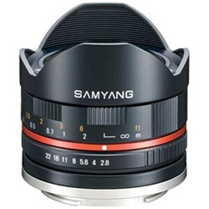 SAMYANG 交換レンズ 8mm F2.8 UCM FisheyeII APS-C用【キヤノンEF-Mマウント】(ブラック) 180度の広角と魚眼による独自のデフォルメ効果をそなえたミラーレスカメラ用レンズです●被写界深度が深い為、撮影がより快適に行えます。●180度の広い画角●ガラス非球面レンズ（ASP）●超低分散ガラス（ED）●サムヤンのUMC技術【仕様】●焦点距離：8mm●絞り値：F2.8〜22●レンズ構成：8群11枚（非球面レンズ2）●最短撮影距離：0.3m●絞り羽根枚数：6●サイズ（最大径×長さ）：60×64.5mm●画角：180°●質量：265g