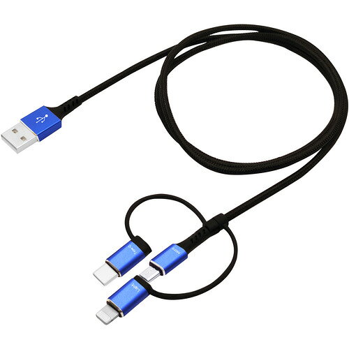 フリーダム FUSB-MCL110BBL 3in1USBケーブル 1m ブルー