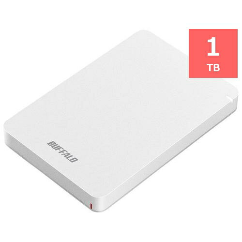 【推奨品】BUFFALO HD-PGF1.0U3-WHA ポータブル外付けHDD 1TB ホワイト HDPGF1.0U3WHA