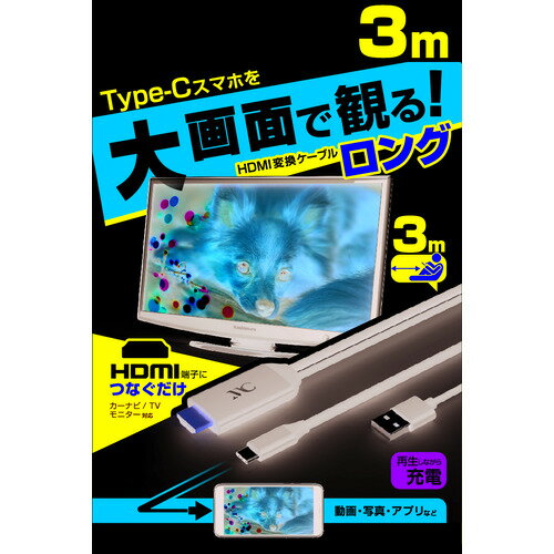カシムラ KD-225 HDMI変換ケーブル 3m